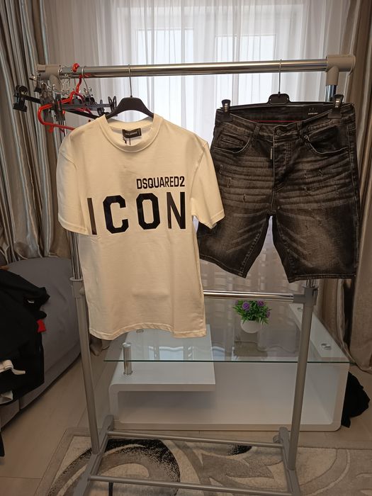 Compleu barbati tricou și pantalon de blugi scurrti