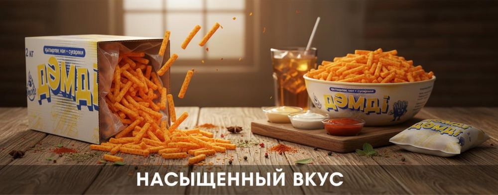 Чипсы дәмді. Сухарики дәмді