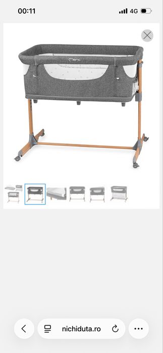 Patut Co-sleeper 4in 1 stare nou + saltea cocos