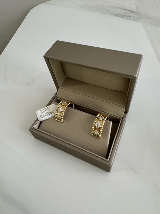 Серьги золотые ванклиф