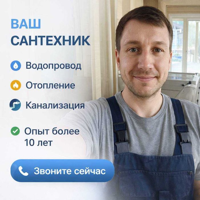Сантехник недорого, выезд сегодня