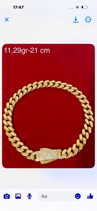 Bratara cuban 14k