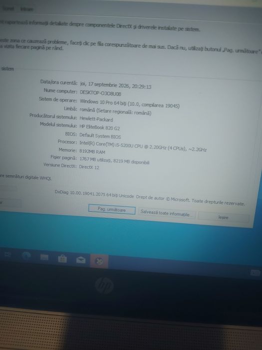 Laptop i5 gen6,8gb,ssd