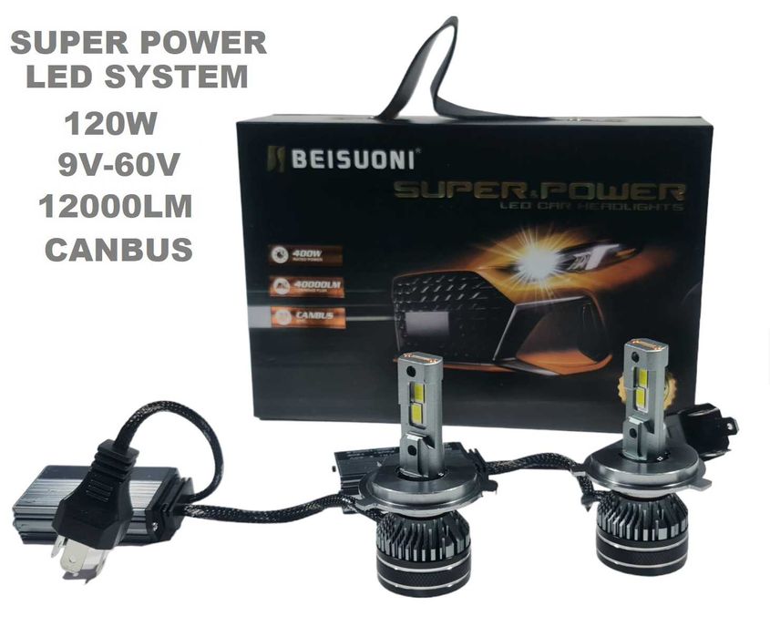 120W LED крушки за фарове H1 H3 H4 H7 H8 H11 HB3 HB4 9005, 9006