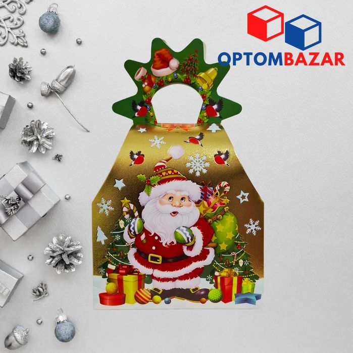 Yangi yil sovg'asi uchun mo'ljallangan, karton karobka optom