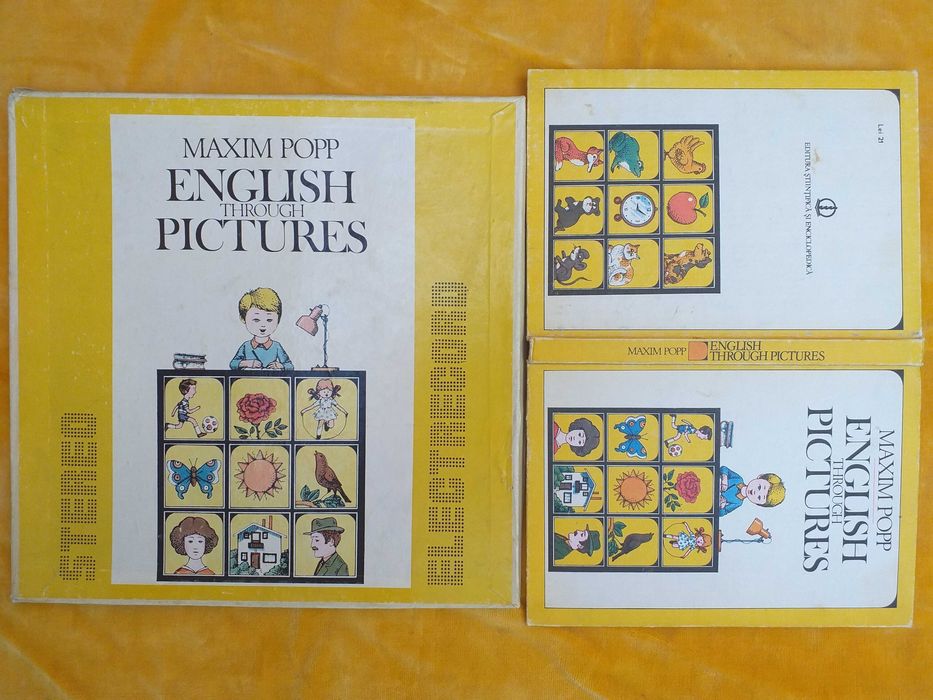 manual vechi curs limba engleza, franceza cu vinil discuri Electrecord