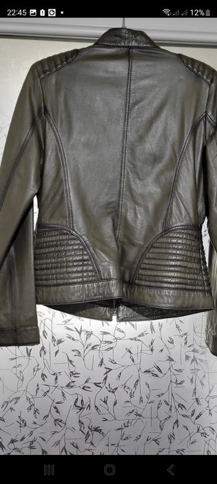 Geacă din piele naturală, moale,kaki