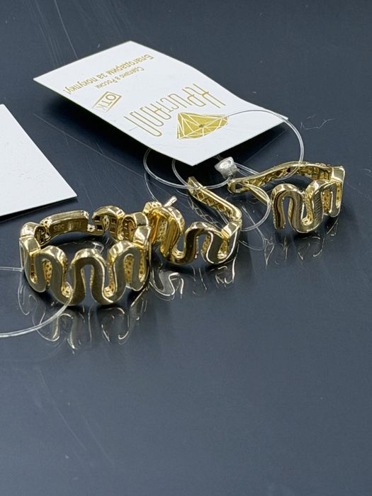 Золотой комплект 585 пробы: кольцо, серьги