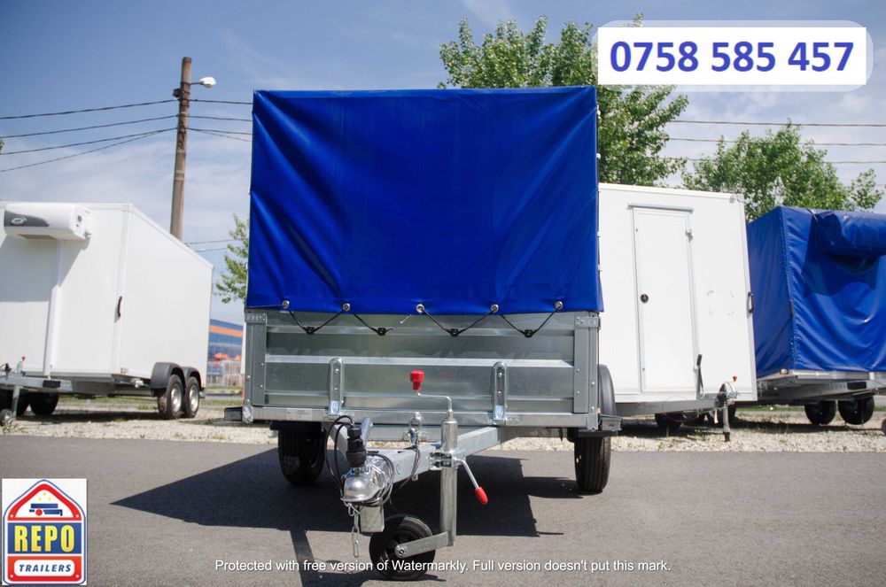 Remorca Auto 750 KG basculabila cu prelata 260X135X120 ,RAR GRATUIT