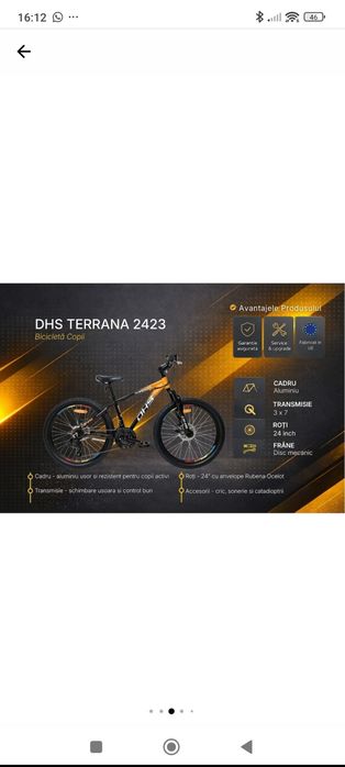 Bicicleta copii MTB DHS Terrana