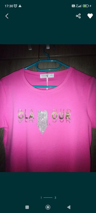 Tricou roz cu pietre S/M