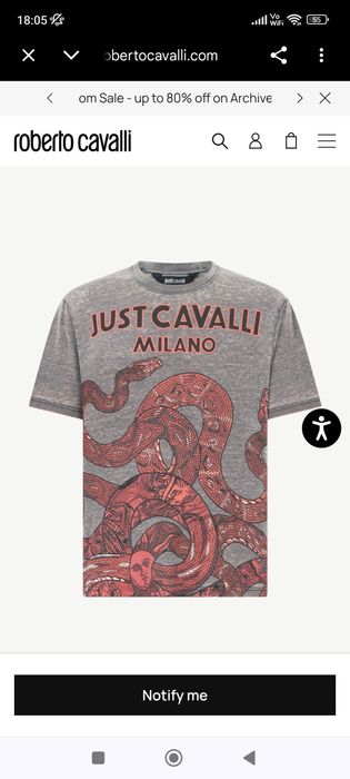Oferta Tricou JUST CAVALLI original 100% colectia noua marimea L model editie limitată