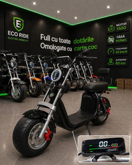 Scuter electric Harley baterie 20 Ah red