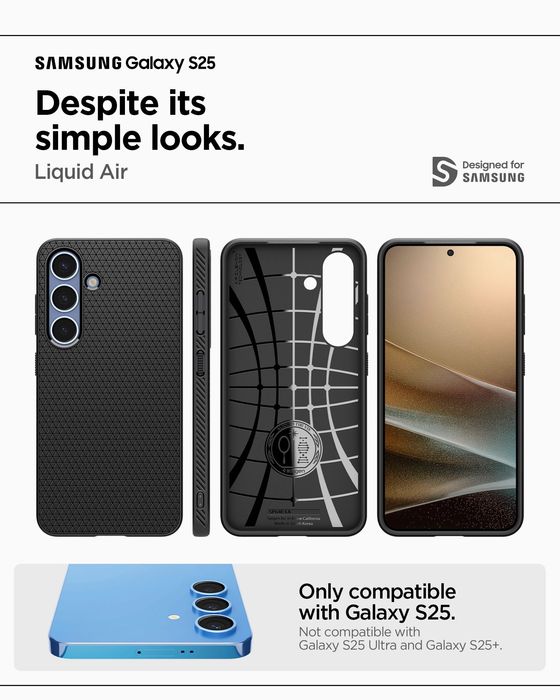 Удароустойчив силиконов кейс за Samsung Galaxy S25 Spigen Liquid Air