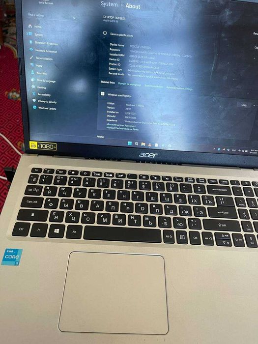 Acer Aspire 5 Taza noutbook