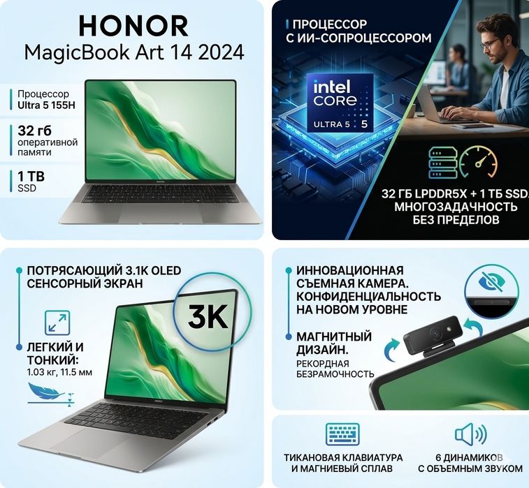 Honor Magicbook Art 14 14,6" 1kg 1sm