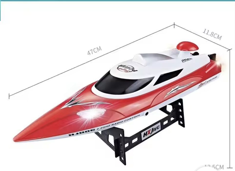 Barcă cu telecomanda 47cm , acumulator, distanta 200 metri, 35km/h nou
