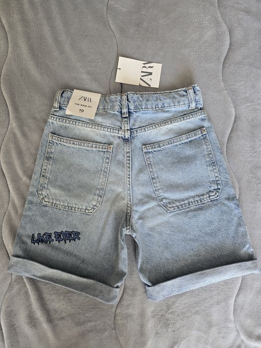 Нови дънкови къси панталонки Zara 140см