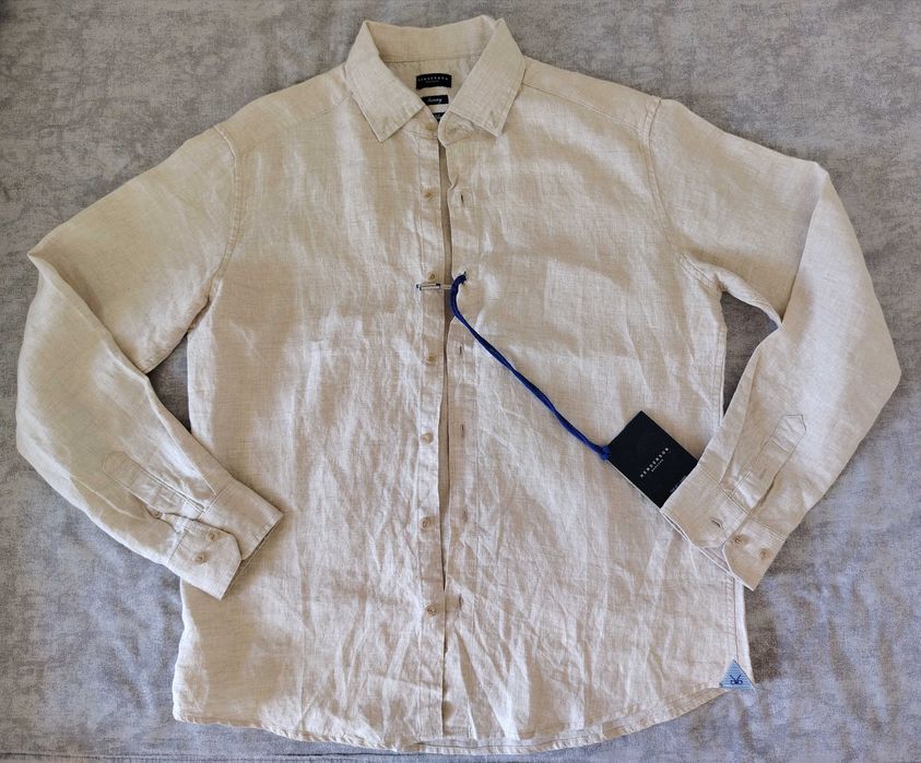 рубашка лён xl 52 на рост 179см Новая 100% linen это НЕкрашенный лён