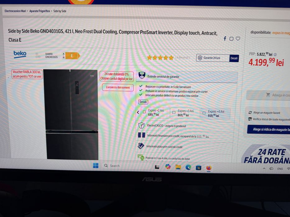 Frigider Side by Side Beko SIGILAT