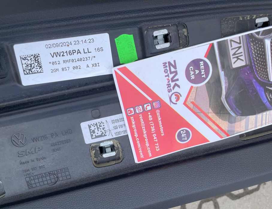 VW T-Cross facelift - plansa de bord - kit airbag - centuri siguranta