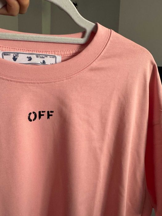Tricou Off White roz marimea M