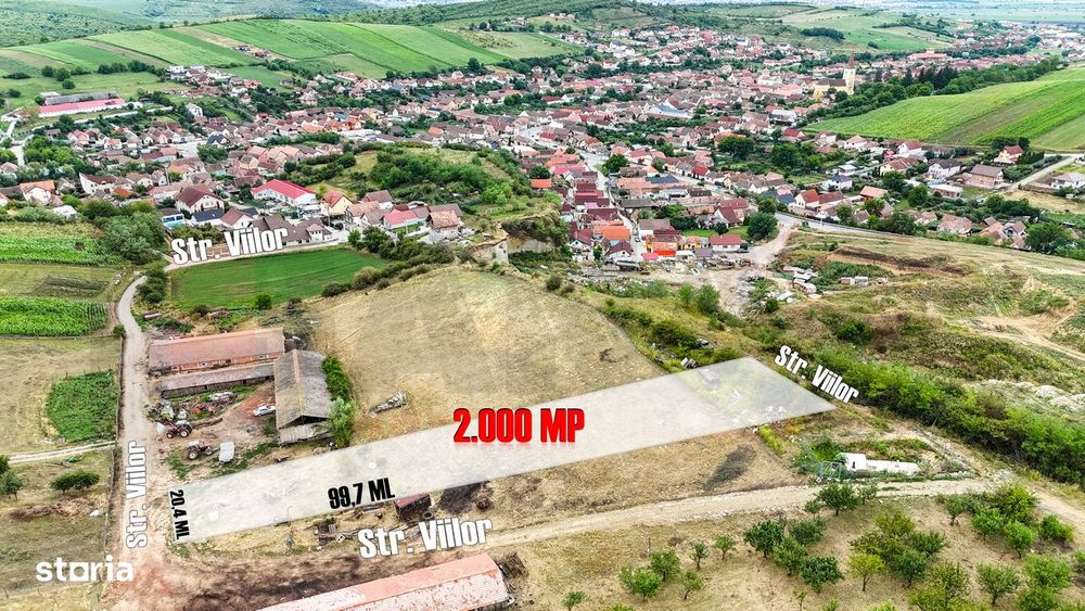 Teren de 2000 mp, deschidere la 2 strazi, Sura Mare |SkyVideo
