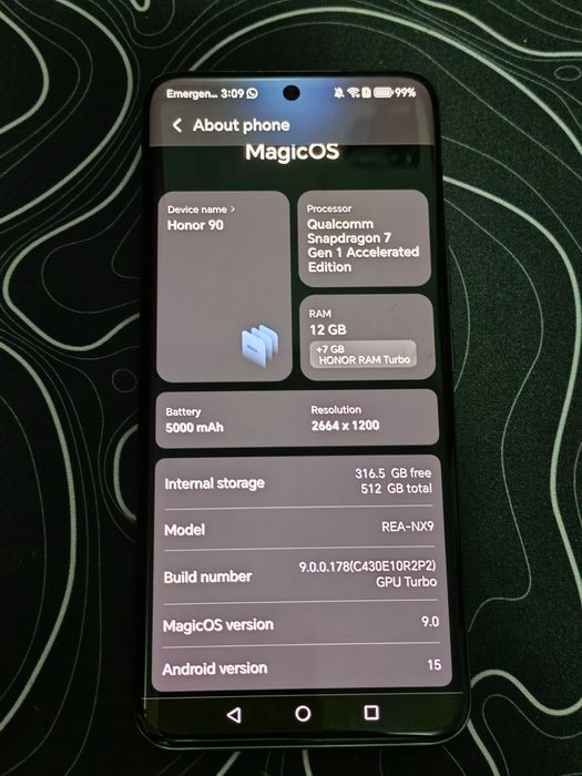 HONOR 90 5G, 512GB, 12GB RAM, Dual SIM, Emerald Green