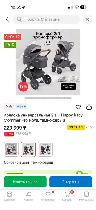 Детская коляска 2в1