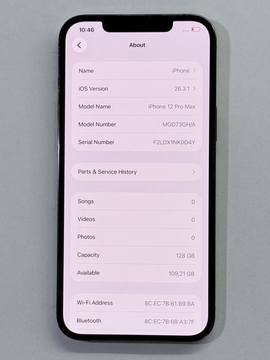 iPhone 12 ProMax Grey 90% battery