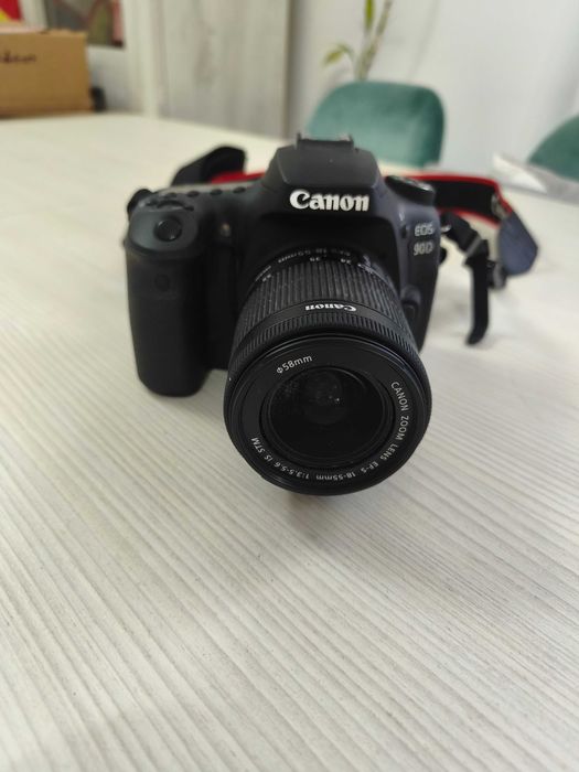 Aparat foto DSLR Canon EOS 90D, 32.5 MP, 4K, Negru + Obiectiv 18-55mm IS STM