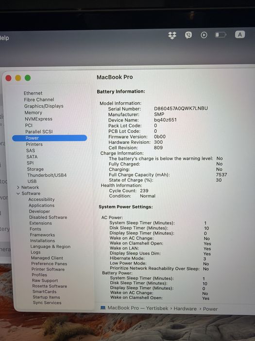 Macbooc Pro, 16 inch, 2019