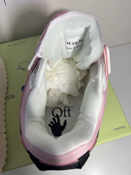 Adidasi off white  SPONGE pink leather high top