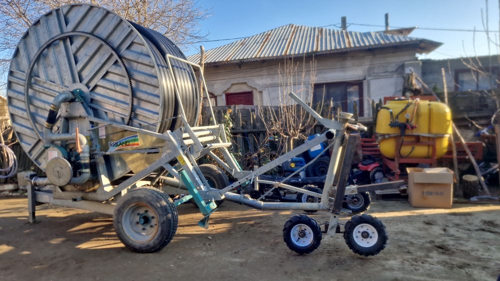 Tambur irigare Irriland 250 m, furtun 100 mm, turbina 6 viteze