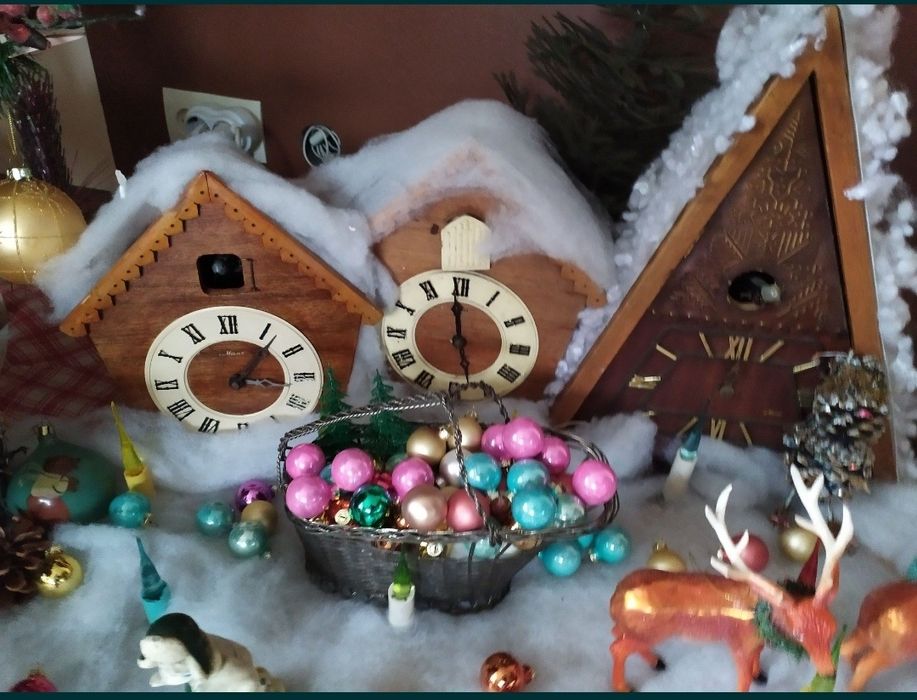 Часы елочные игрушки посуда