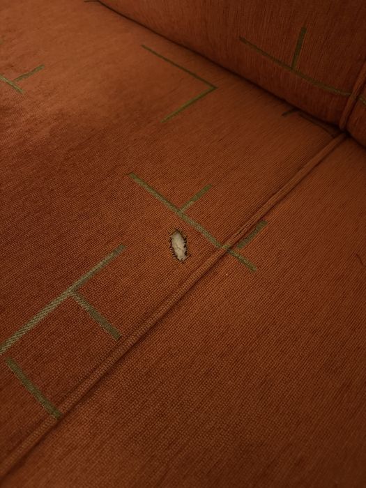 Двуместен диван с две табуретки – брик (керемиден цвят)