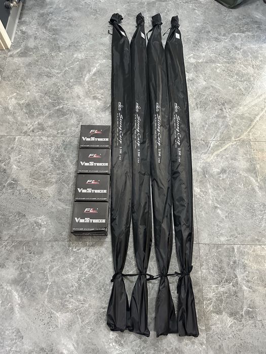 SET CRAP 4 Lansete FL Strong 3.75 LBS 3.90 2 Segmente + 4 Mulinete  FL V10 STEEZE