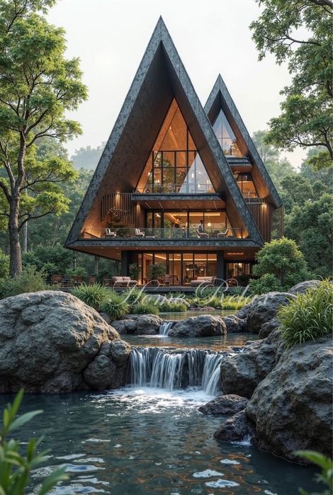 A-frame дом с панорамными окнами под ключ