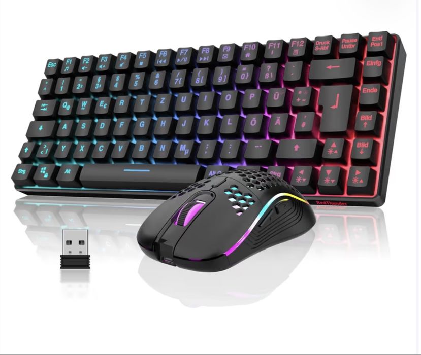 Tastatura si mouse gaming fara fir RED THUNDER K84