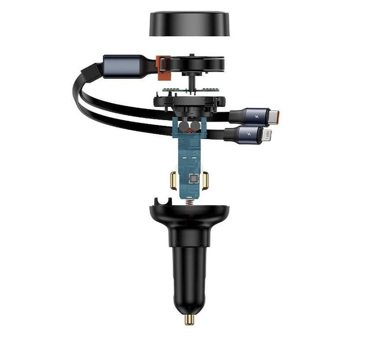 Зарядно устройство за кола baseus enjoyment usb-c с usb-c / lightning