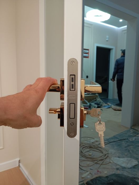 установка меж комнатных и металических дверей и плинтуса