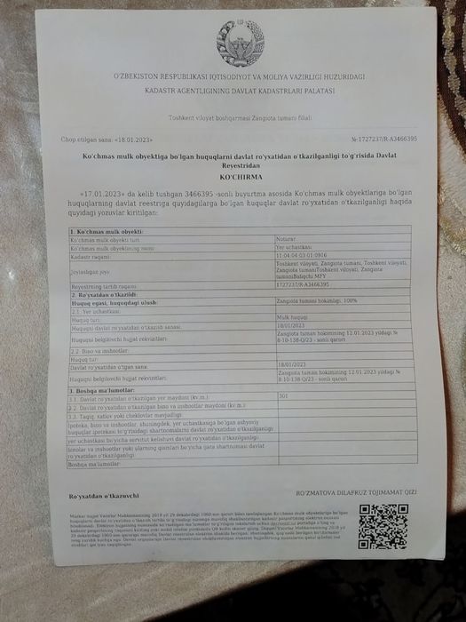 Noturar yer 3 sotix bosuvda