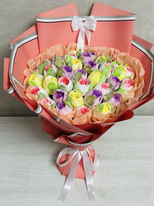 Букет зефирных тюльпанов