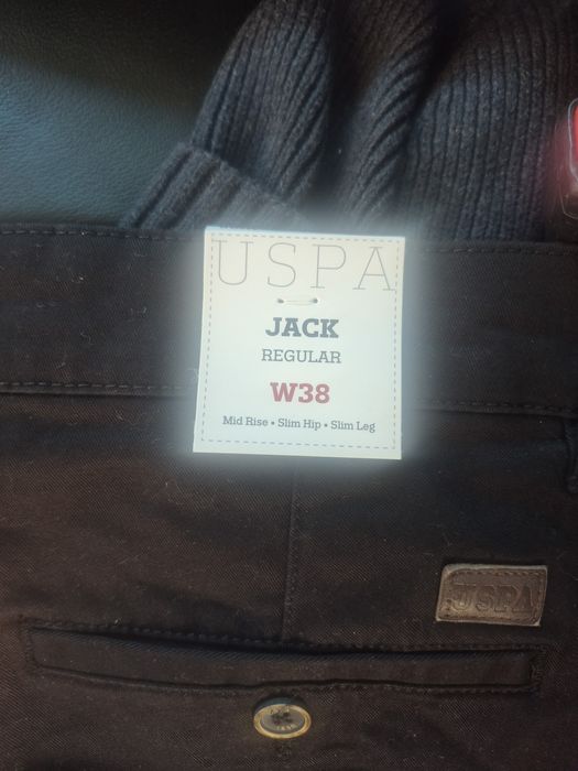 Pantaloni chino US POLO negri w38 ,L 33 cu elastic.NOI