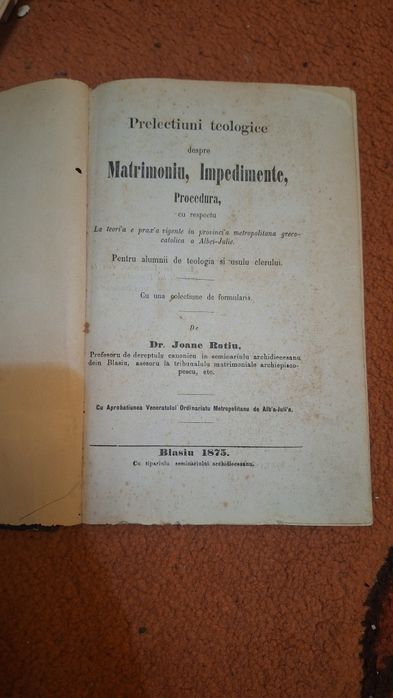 [RARITATE 1875] Dr. Ioan Rațiu (Blaj) - Prelecțiuni Teologice + Manuscris 1890