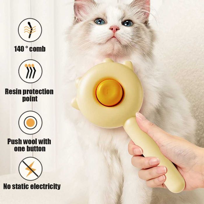 Set Perie curatare fire de par cu buton + Foarfeca pentru unghii