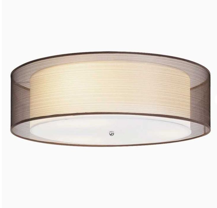 Lustră / Plafonieră cu 3 becuri Rabalux, abajur textil maro deschis