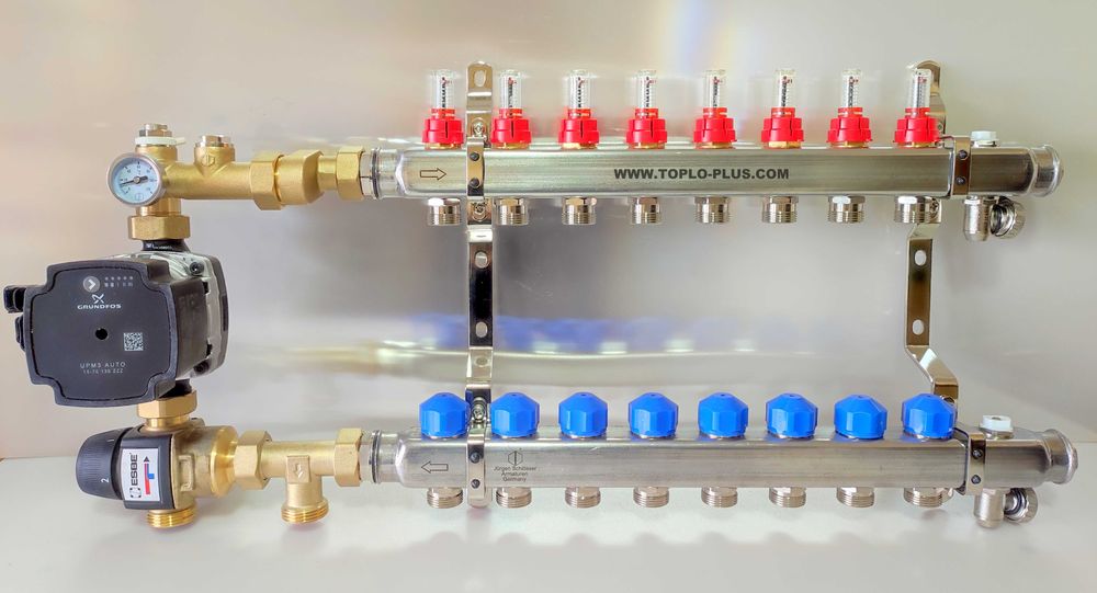 Смесителна група за подово отопление к-т 4 отвора