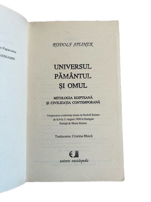 Carte Rudolf Steiner Universul Pământul și Omul Mitologia egipteană