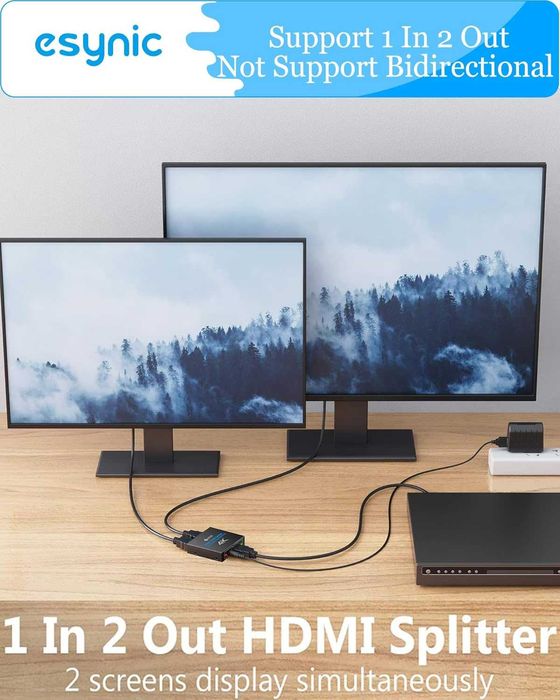 eSynic 4K/30HZ HDMI сплитер 2-посочен HDMI 1 вход 2 изхода HDMI